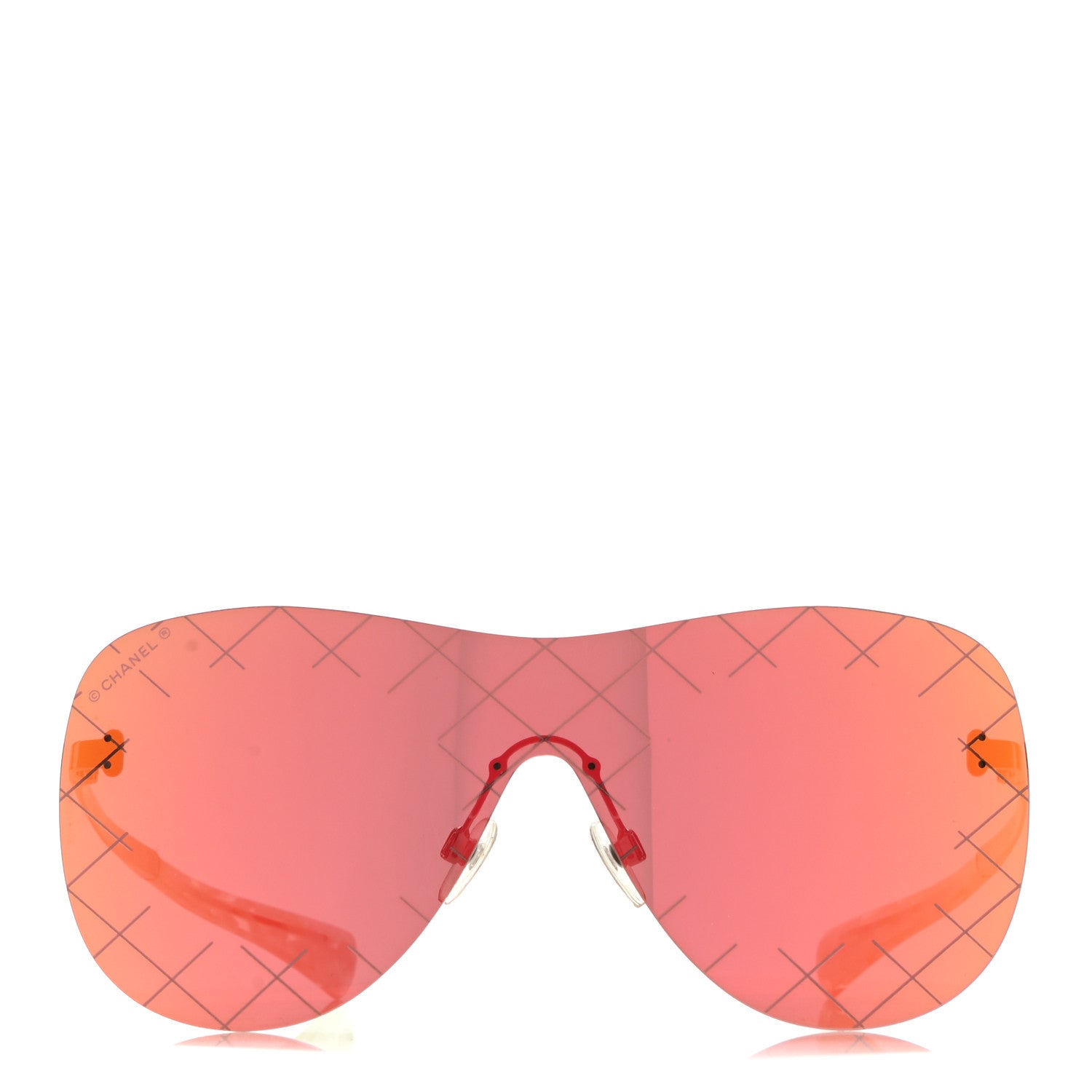 Chanel Shield Runway Sunglasses 71158 Silver Red 2 of 8