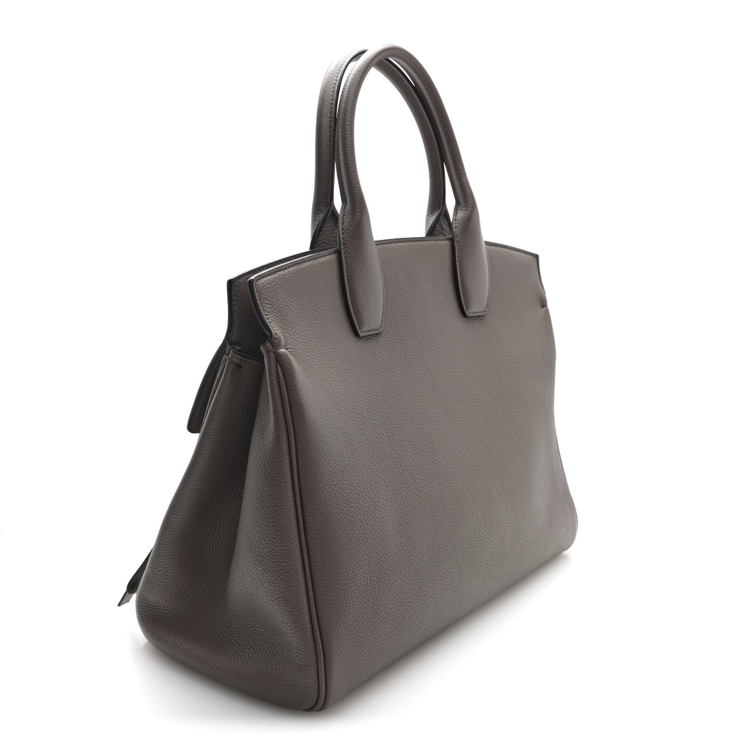 Salvatore Ferragamo Calfskin Large Studio Bag Caraway Seed 3 of 9