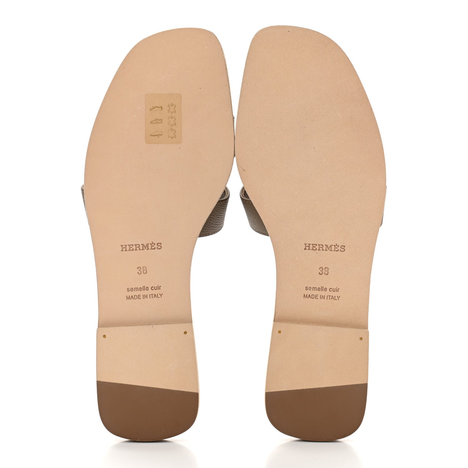 Hermes Epsom Oran Sandals 38 Etoupe 5 of 9