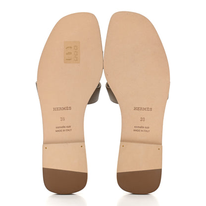 Hermes Epsom Oran Sandals 38 Etoupe 5 of 9