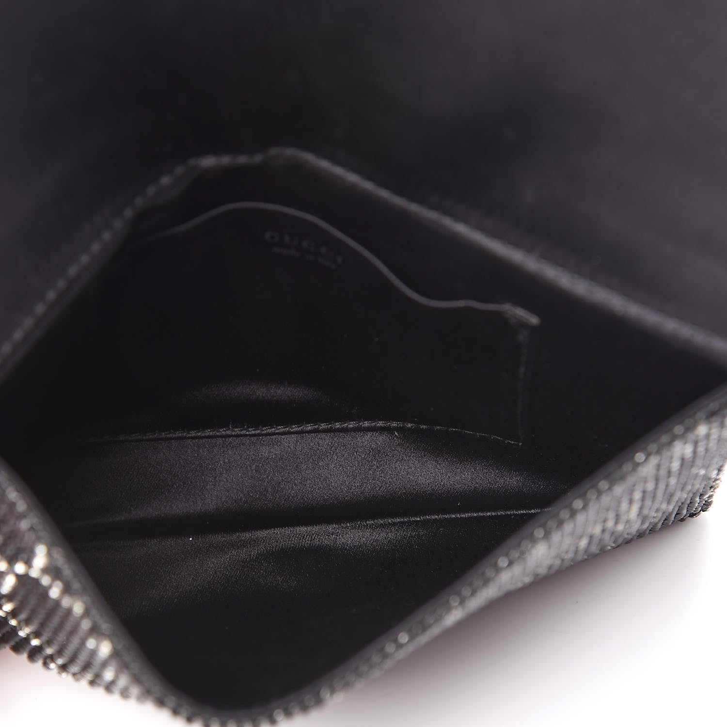 Gucci Satin Swarovski Crystal Clutch Black 5 of 8
