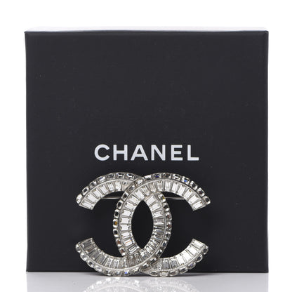 Chanel Baguette Crystal CC Brooch Silver 5 of 5