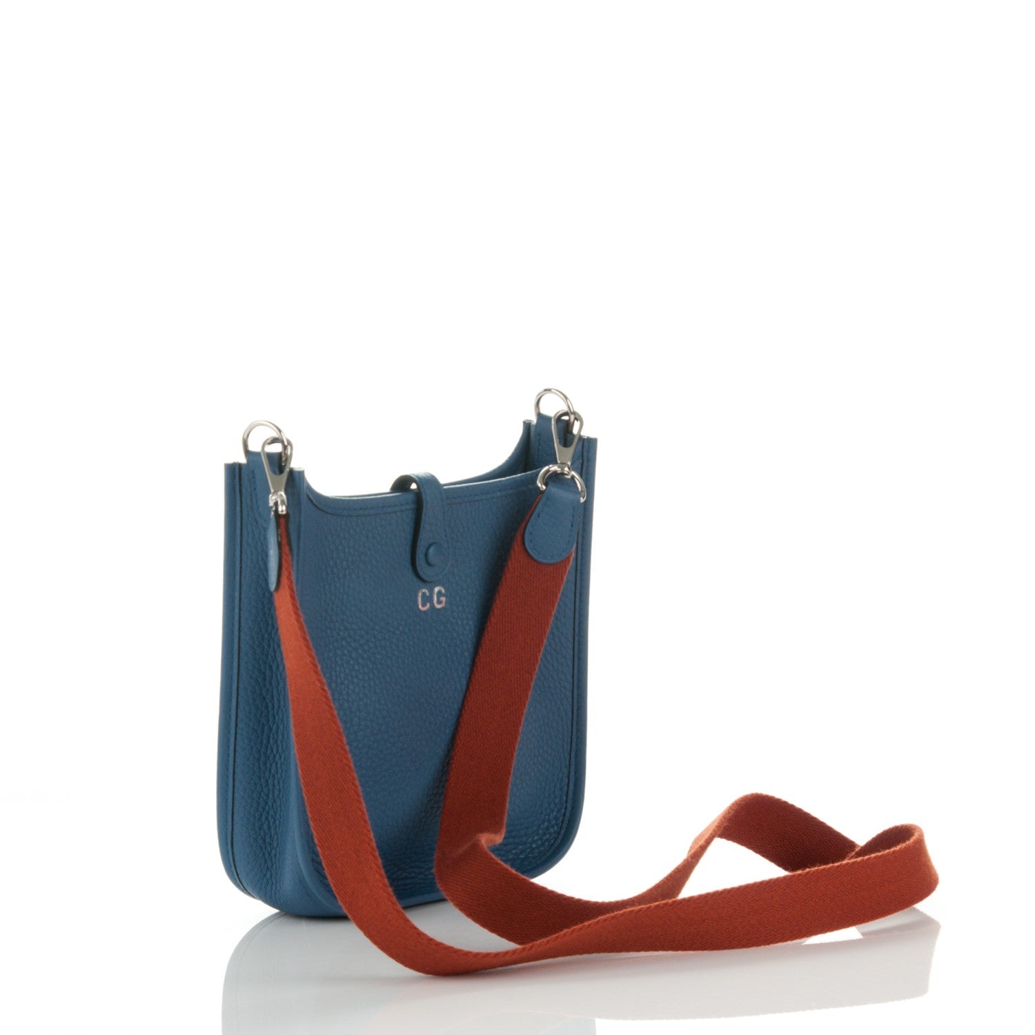 Hermes Taurillon Clemence Amazone Evelyne TPM Bleu Agate Cuivre 3 of 8