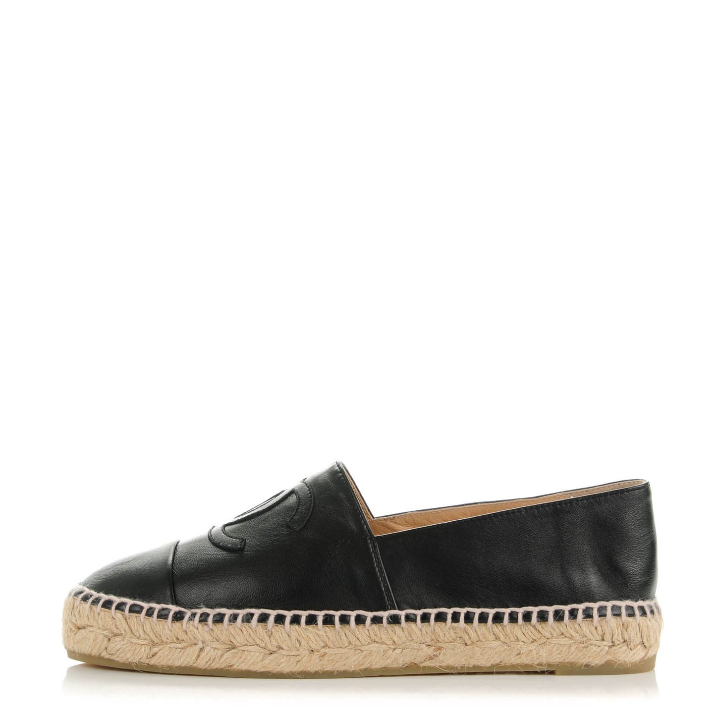 Lambskin CC Espadrilles 37 Black