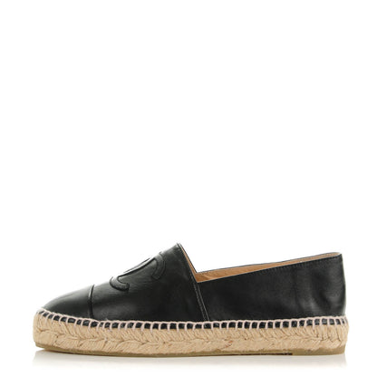 Chanel Lambskin CC Espadrilles 37 Black 1 of 9