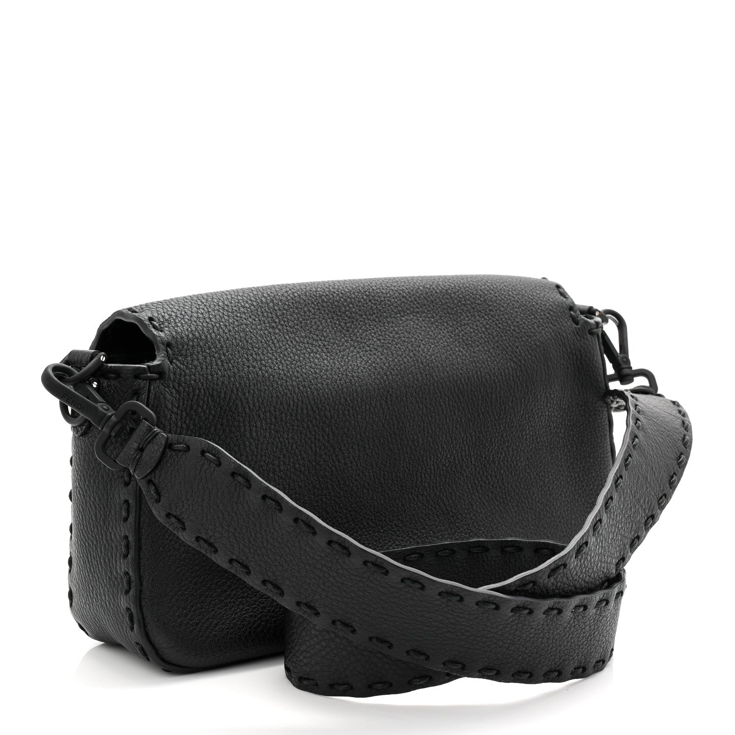 Fendi Cuoio Romano Selleria Baguette Black 2 of 11