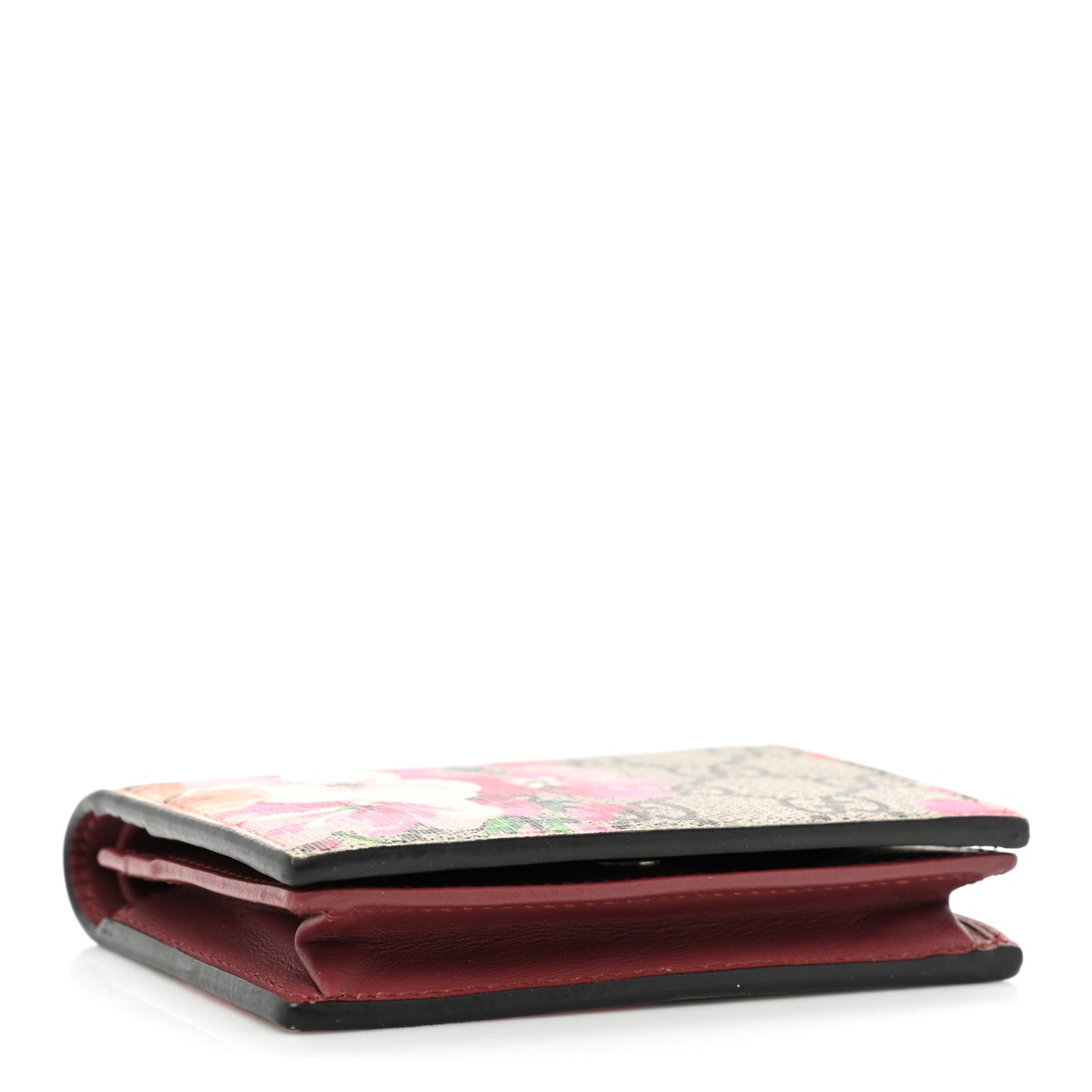 GG Supreme Monogram Blooms Card Case Beige Multicolor Dry Rose