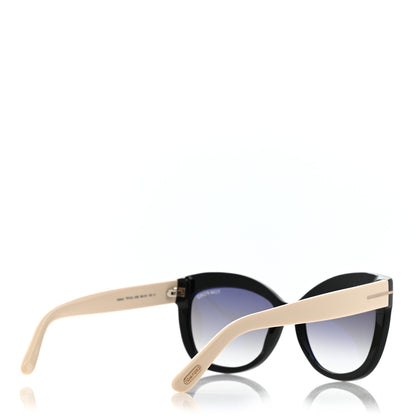 Tom Ford Acetate Alistair Cat Eye Sunglasses TF524 Black Beige 4 of 8