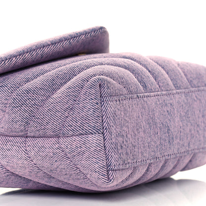 Saint Laurent Denim Y Quilted Monogram Toy Loulou Crossbody Bag Bleached Lilac 10 of 12