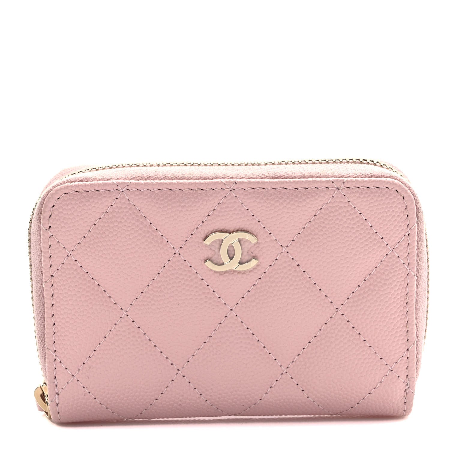 Chanel Caviar Quilted Zip Coin Purse Light Pink 1 of 8