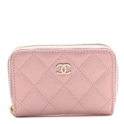 Chanel Caviar Quilted Zip Coin Purse Light Pink 1 of 8