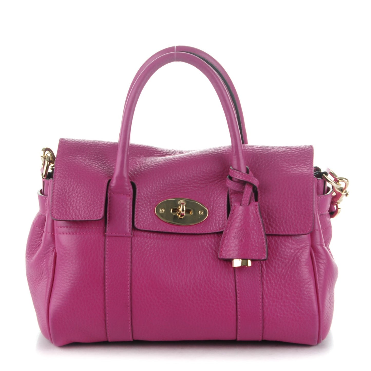Spongy Pebbled Small Bayswater Satchel Hot Fuchsia