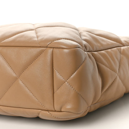Chanel Lambskin Quilted Chanel 19 Shopping Bag Beige 9 of 9