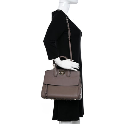 Salvatore Ferragamo Calfskin Studio Bag Caraway Seed 2 of 13