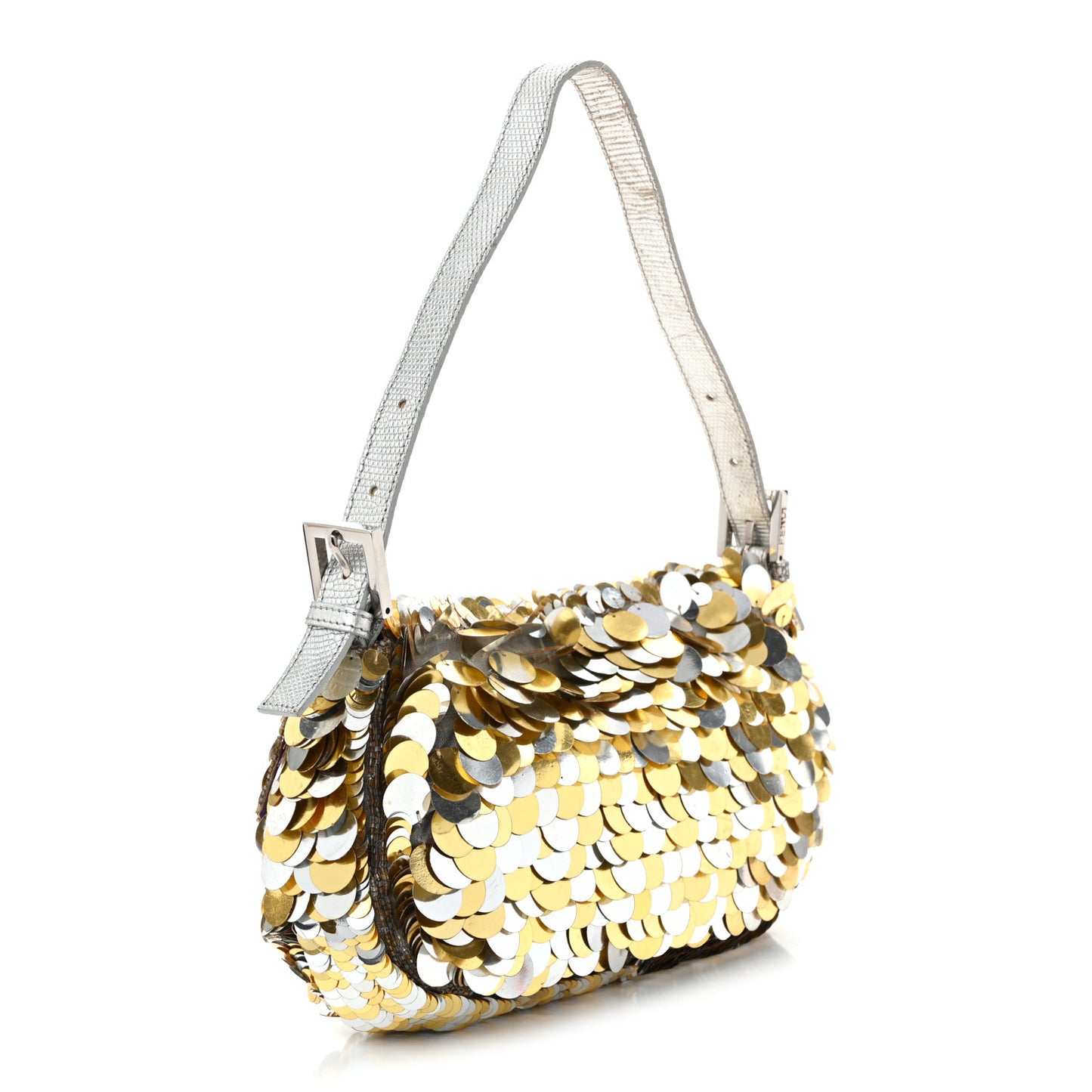 Sequin Lizard Crystal Baguette Silver Gold