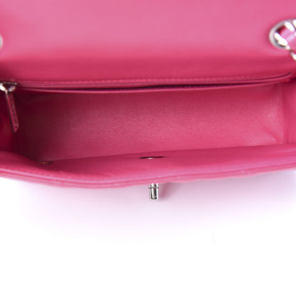 Chanel Lambskin Quilted Mini Rectangular Flap Dark Pink 4 of 9