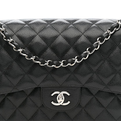 Chanel Caviar Quilted Jumbo Double Flap Black 8 of 11