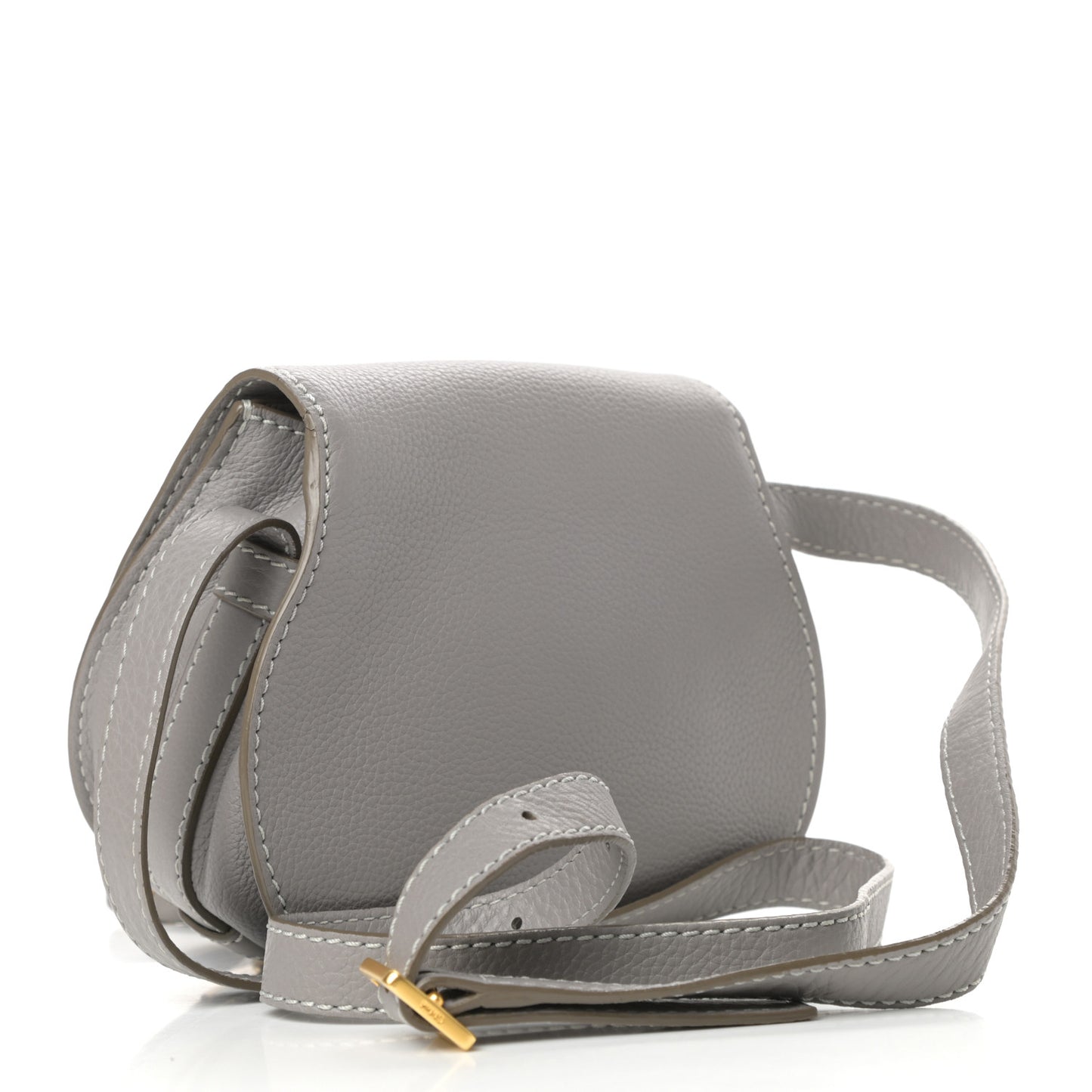 Calfskin Mini Marcie Round Crossbody Bag Cashmere Grey