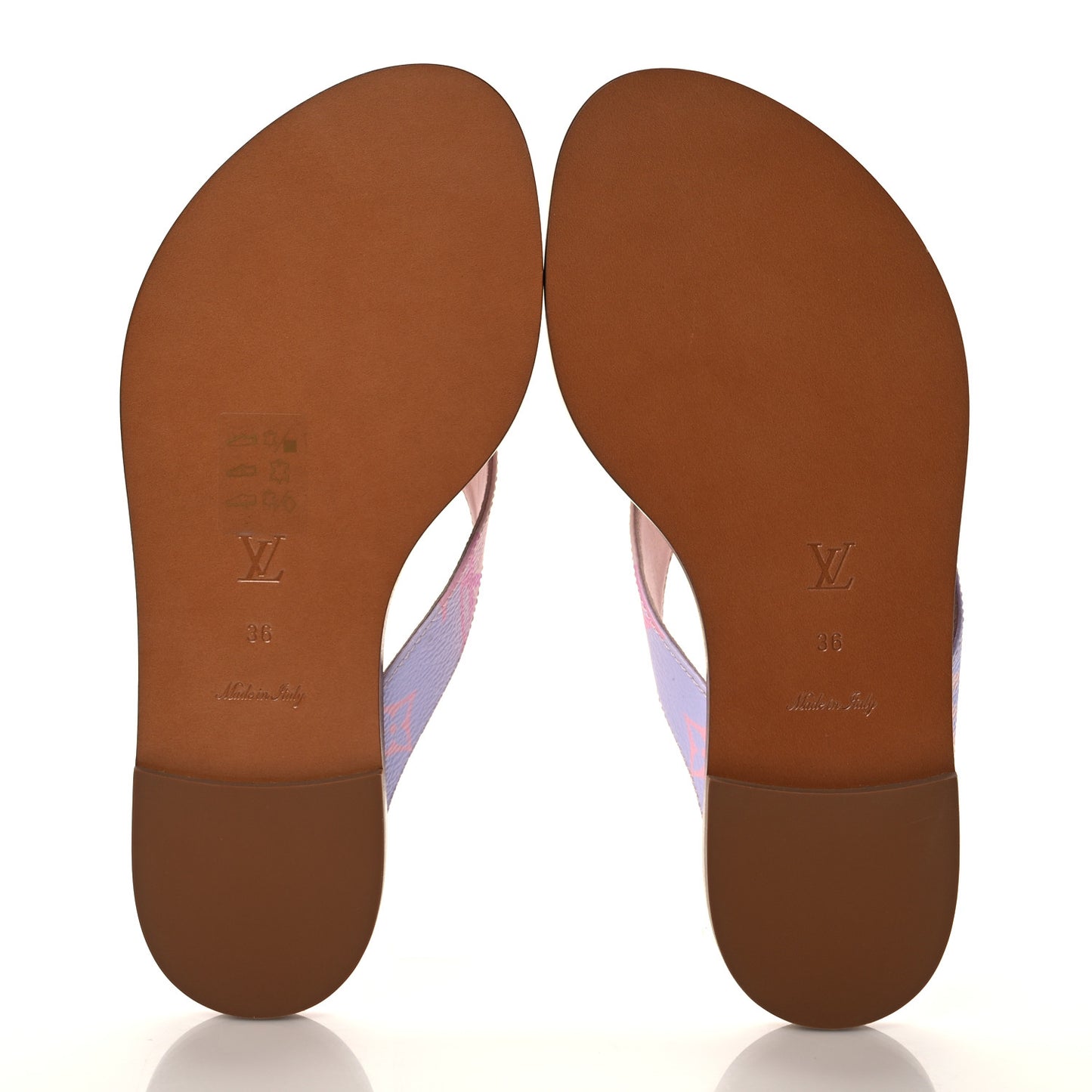 Monogram Sunny Flat Thong Sandals 36 Rose Clair Pink