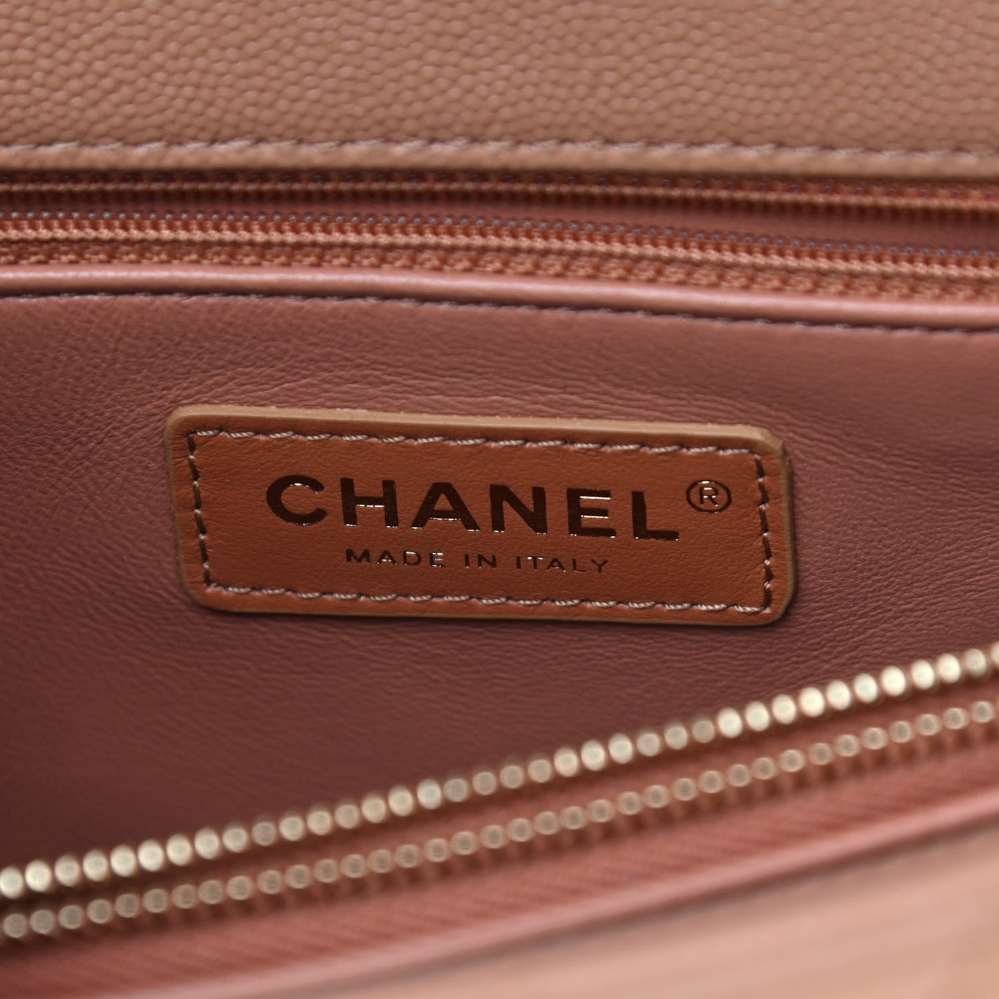 Caviar Quilted Lizard Embossed Small Coco Handle Flap Brown