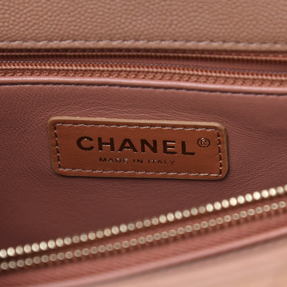 Chanel Caviar Quilted Lizard Embossed Small Coco Handle Flap Brown 6 of 9