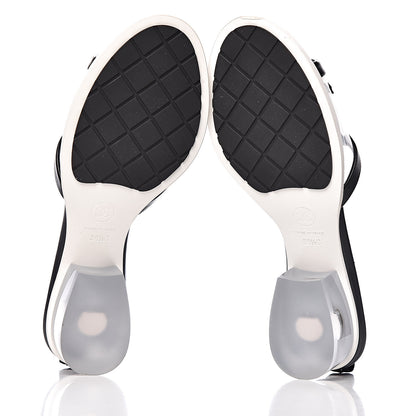 Chanel PVC Lambskin Logo Mules 36.5 Black 5 of 9