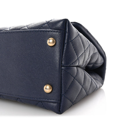 Chanel Caviar Elaphe Quilted Small Coco Handle Flap Navy 10 of 10