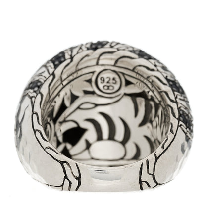 John Hardy Sterling Silver Black Sapphire Macan Dome Ring 54 7 4 of 6