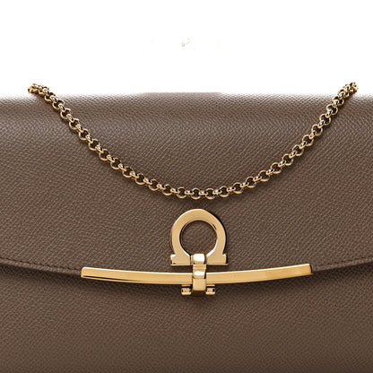 Salvatore Ferragamo Hammered Calfskin Gancini Icona Mini Bag Beige 13 of 19