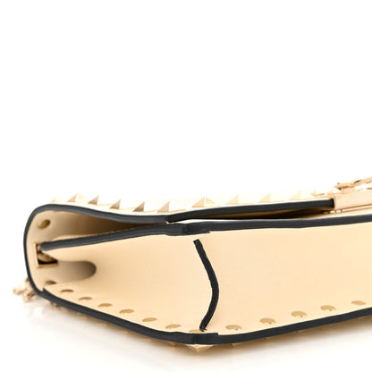 Valentino Garavani Vitello Rockstud Flip Lock Wallet On Chain Light Ivory 8 of 10