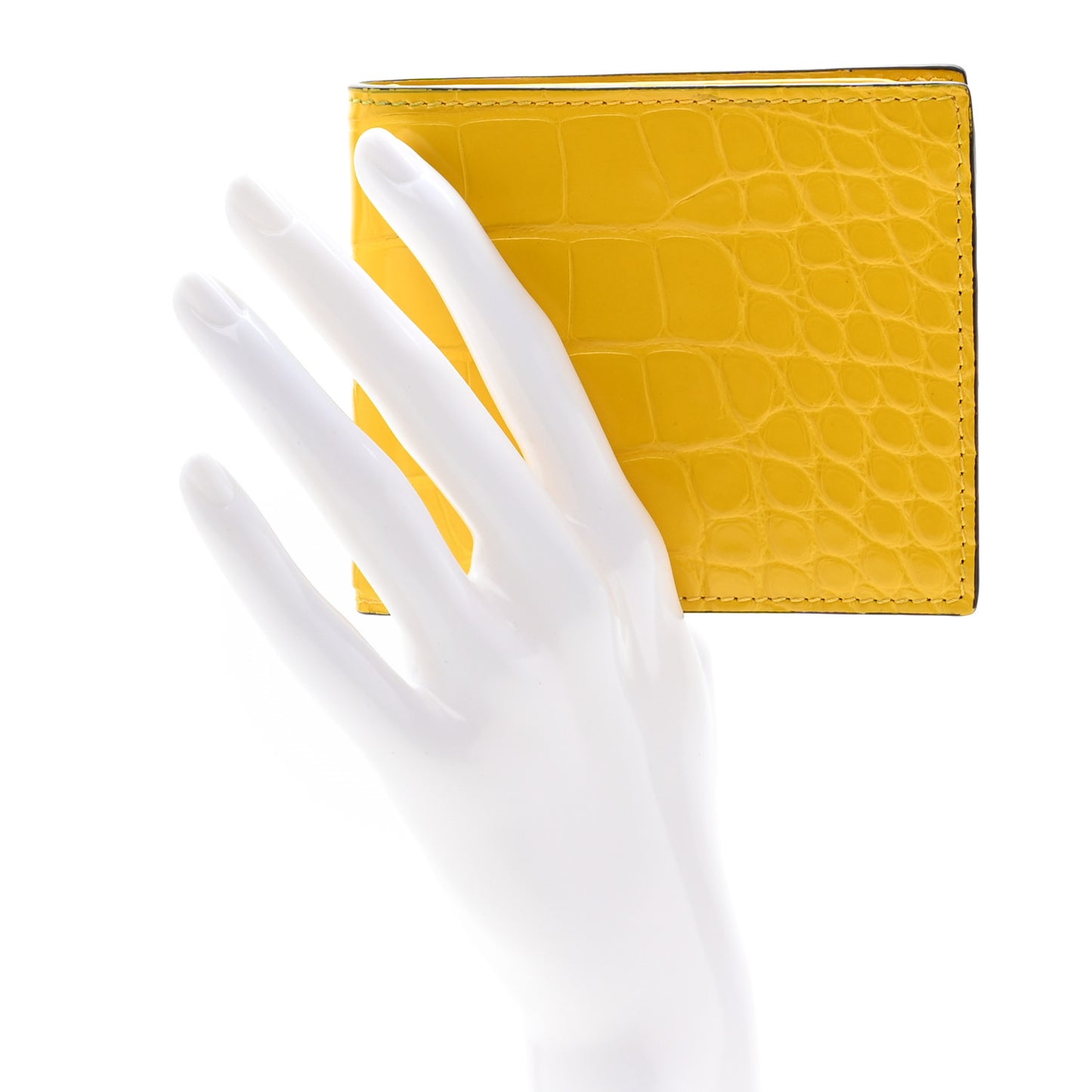 Crocodile Bi-Fold Wallet Yellow