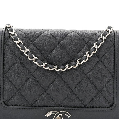 Chanel Caviar Quilted Vintage Mademoiselle Wallet On Chain WOC Black 8 of 11