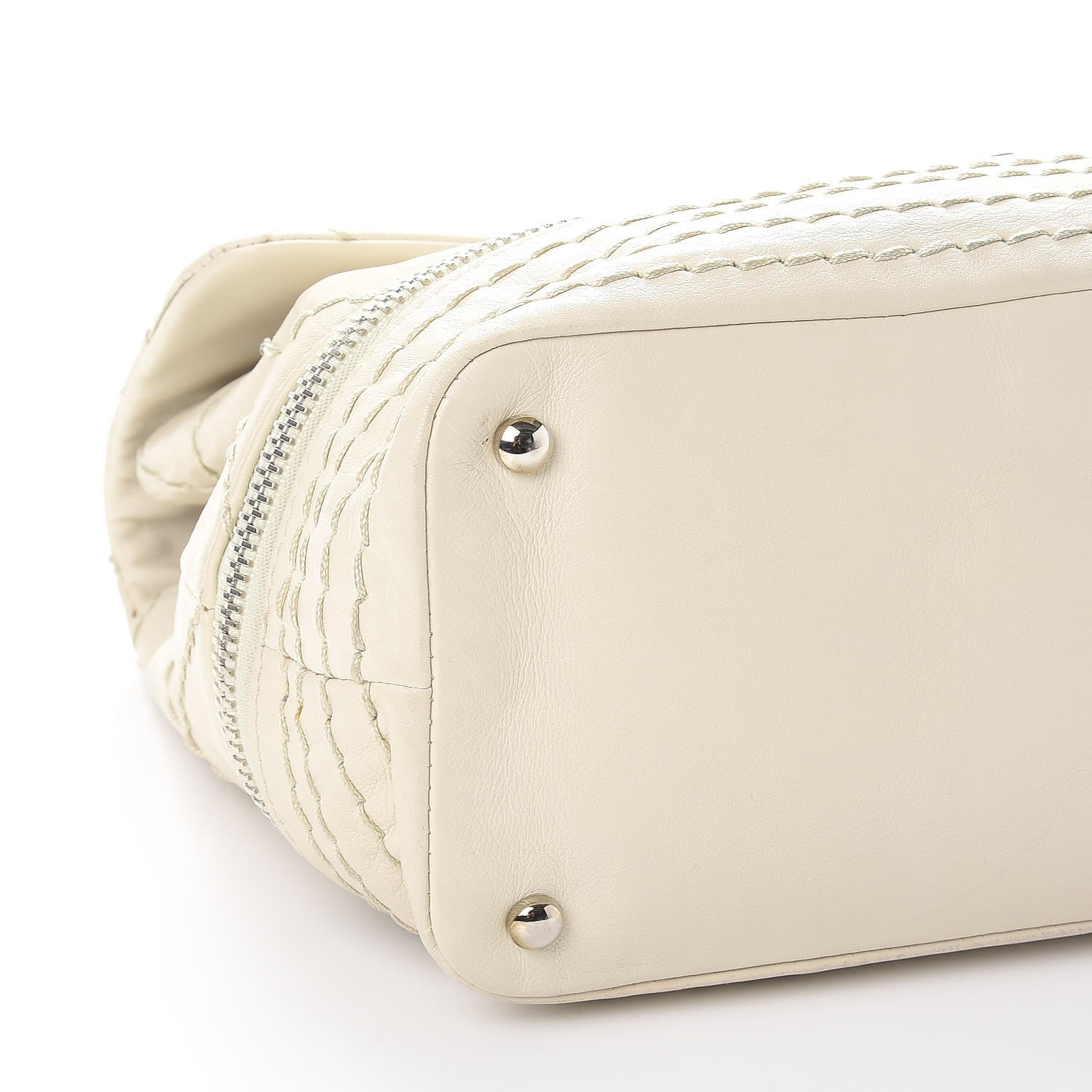 Chanel Calfskin Stitched Large Expandable Flap Bag White 10 of 15