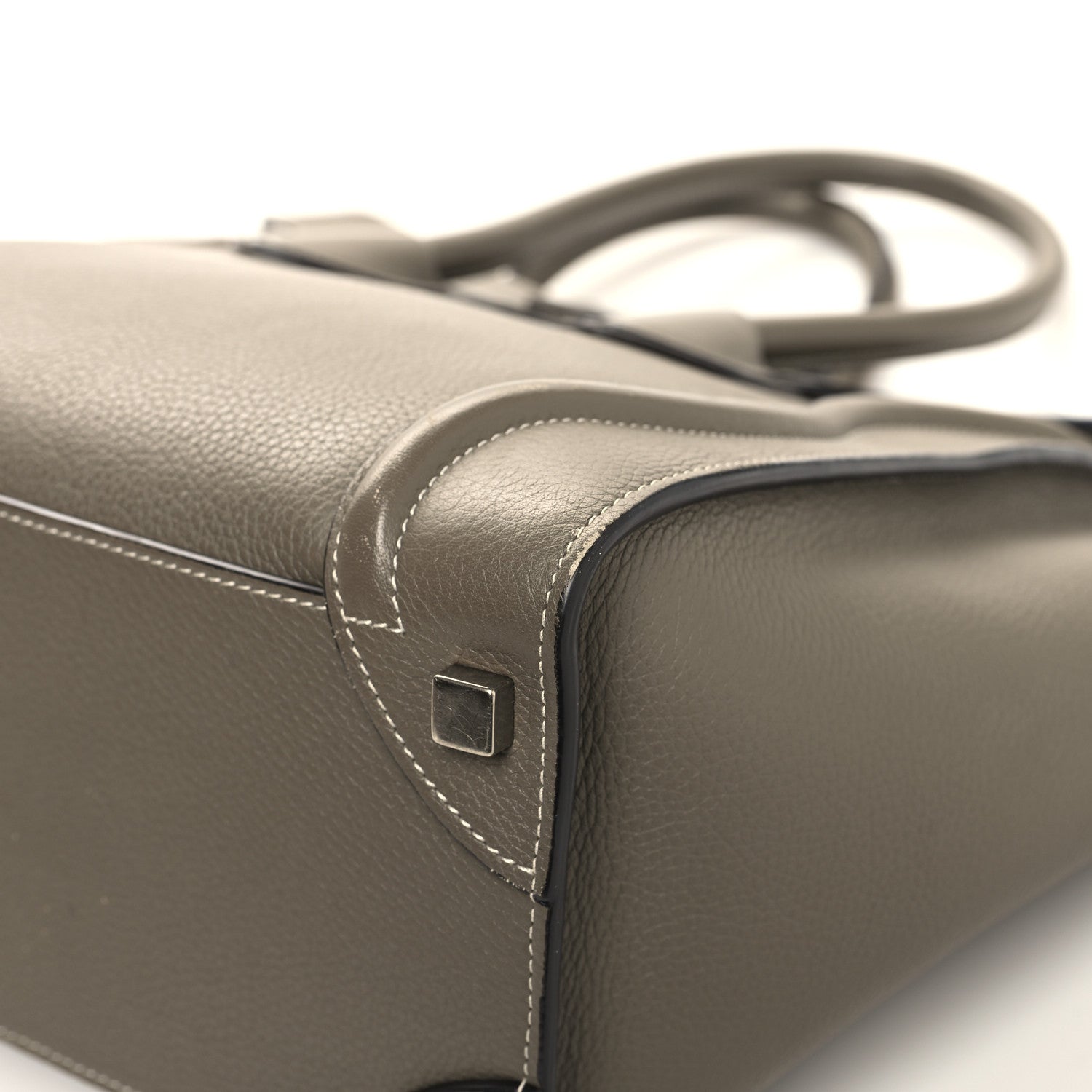 Celine Drummed Calfskin Micro Luggage Souris 12 of 14