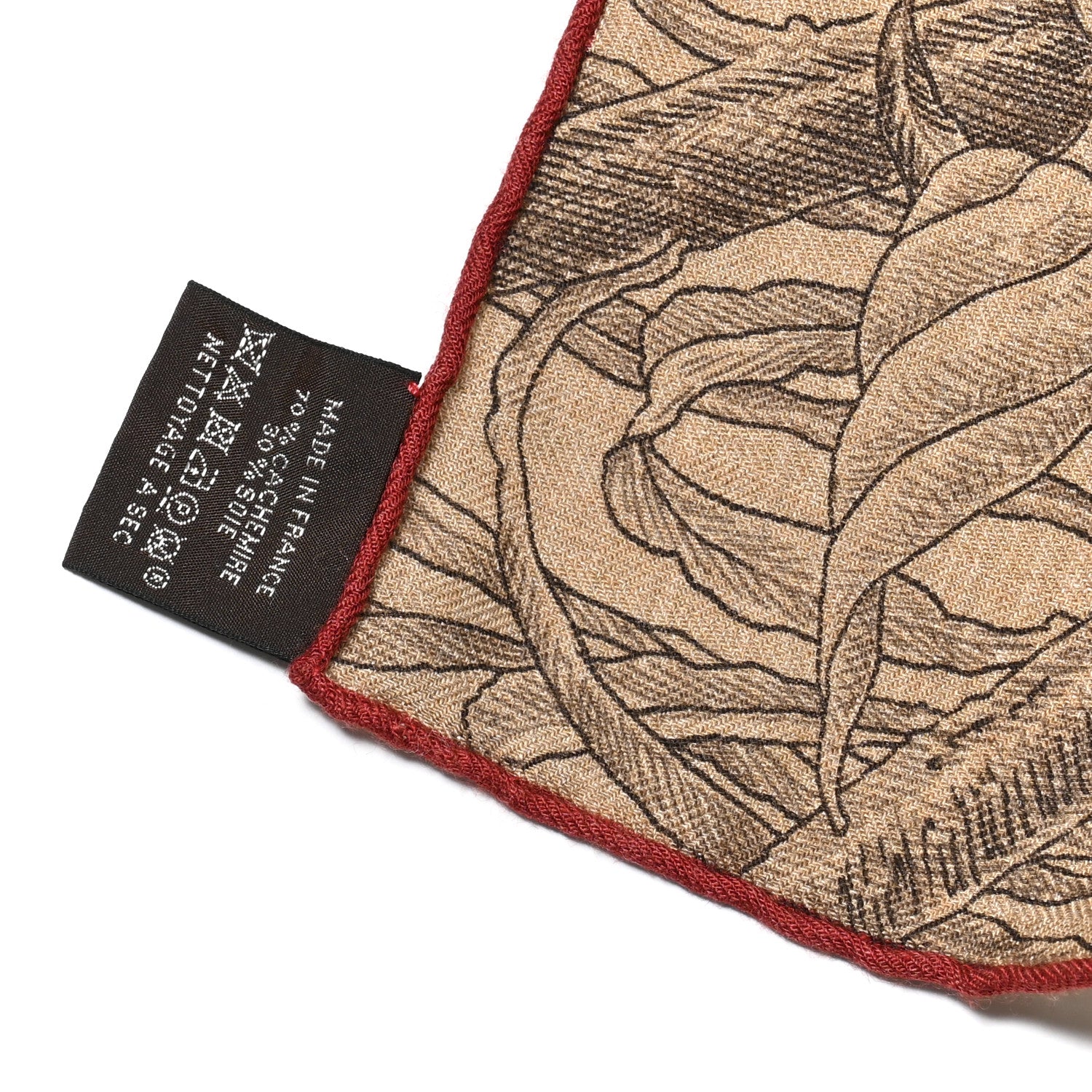 Hermes Cashmere Silk All 'Orto Botanico Di Palermo Shawl 140 Anthracite Rouge Brique 3 of 4