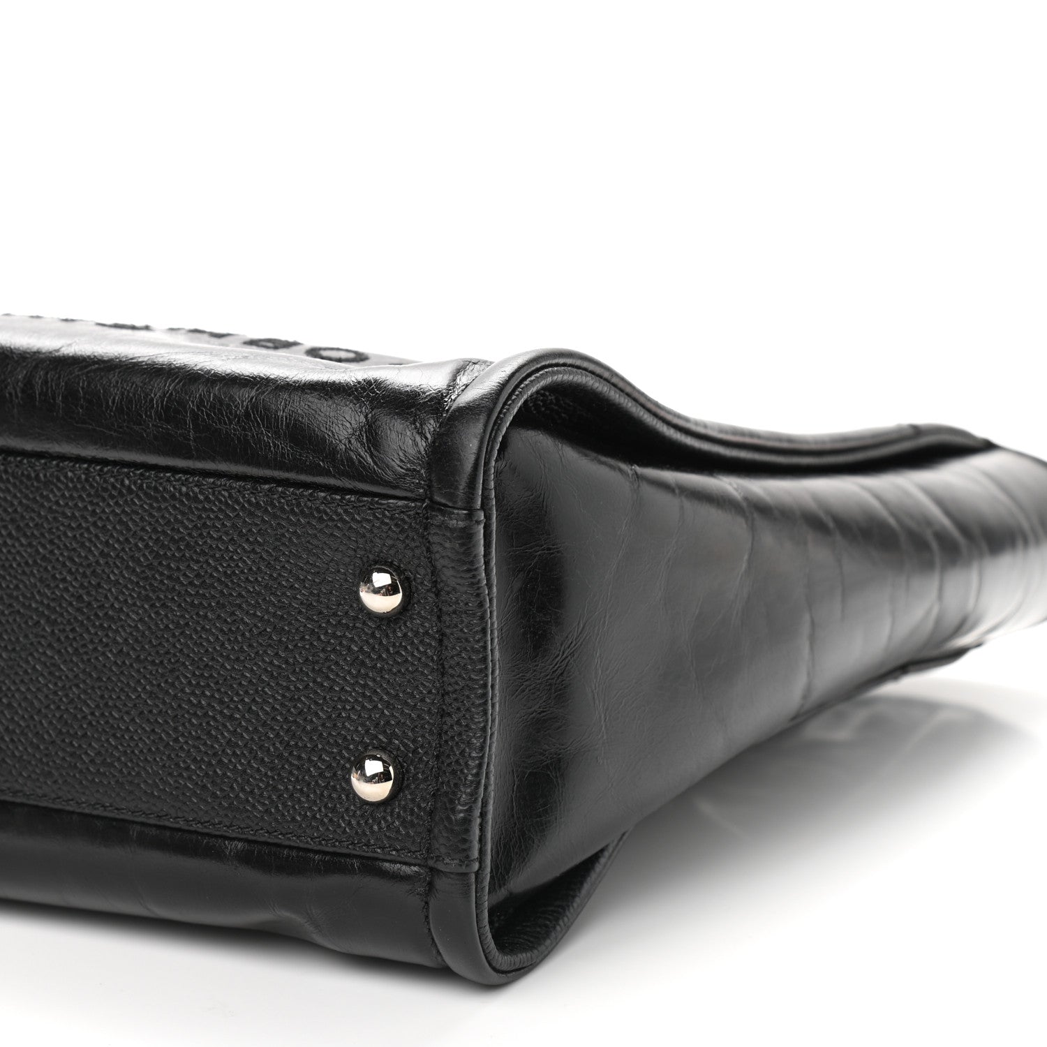 Chanel Glazed Calfskin Mini Deauville Tote Black 9 of 9