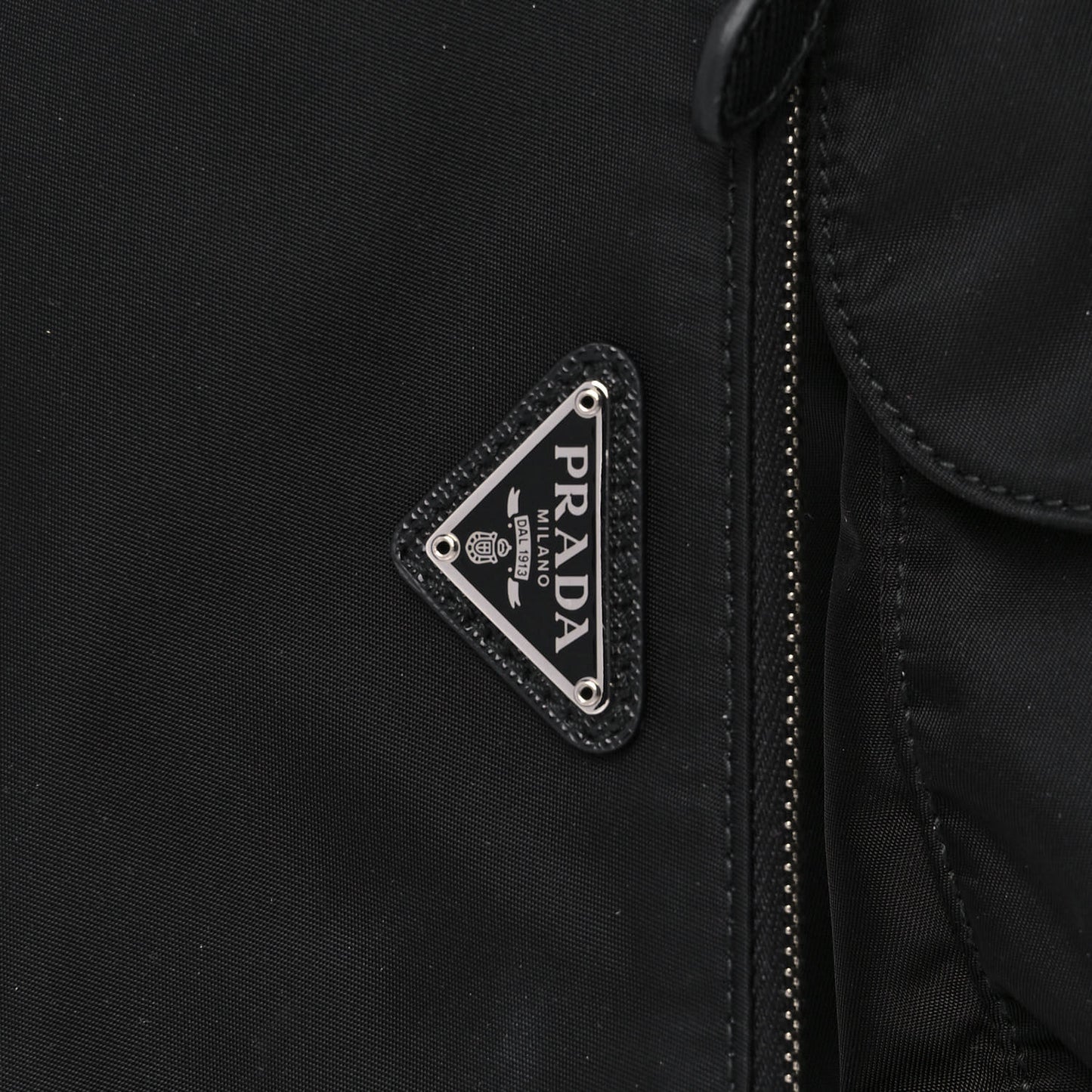 Tessuto Nylon Saffiano Medium Backpack Black