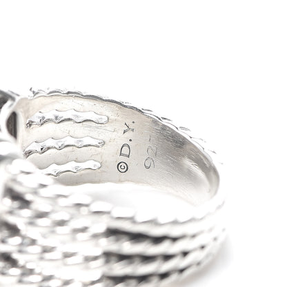 David Yurman Sterling Silver Diamond 16mm Wheaton Ring 60 9 4 of 4