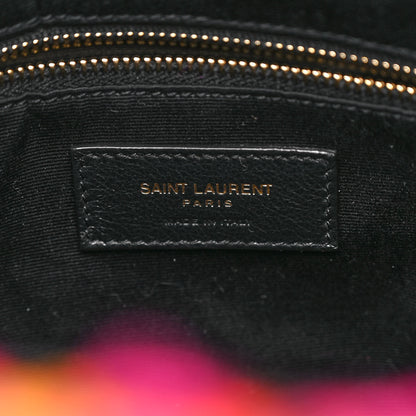 Saint Laurent Tweed Lambskin Matelasse Monogram Joe Backpack Black Rosso Multicolor 6 of 10