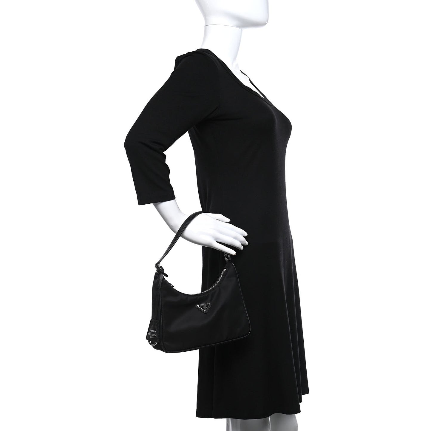 Tessuto Nylon Saffiano Mini Re-Edition 2005 Bag Black
