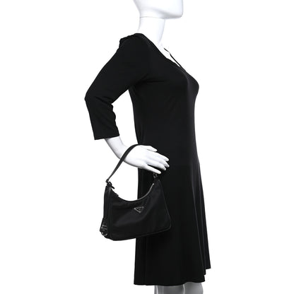 Prada Tessuto Nylon Saffiano Mini Re-Edition 2005 Bag Black 2 of 12