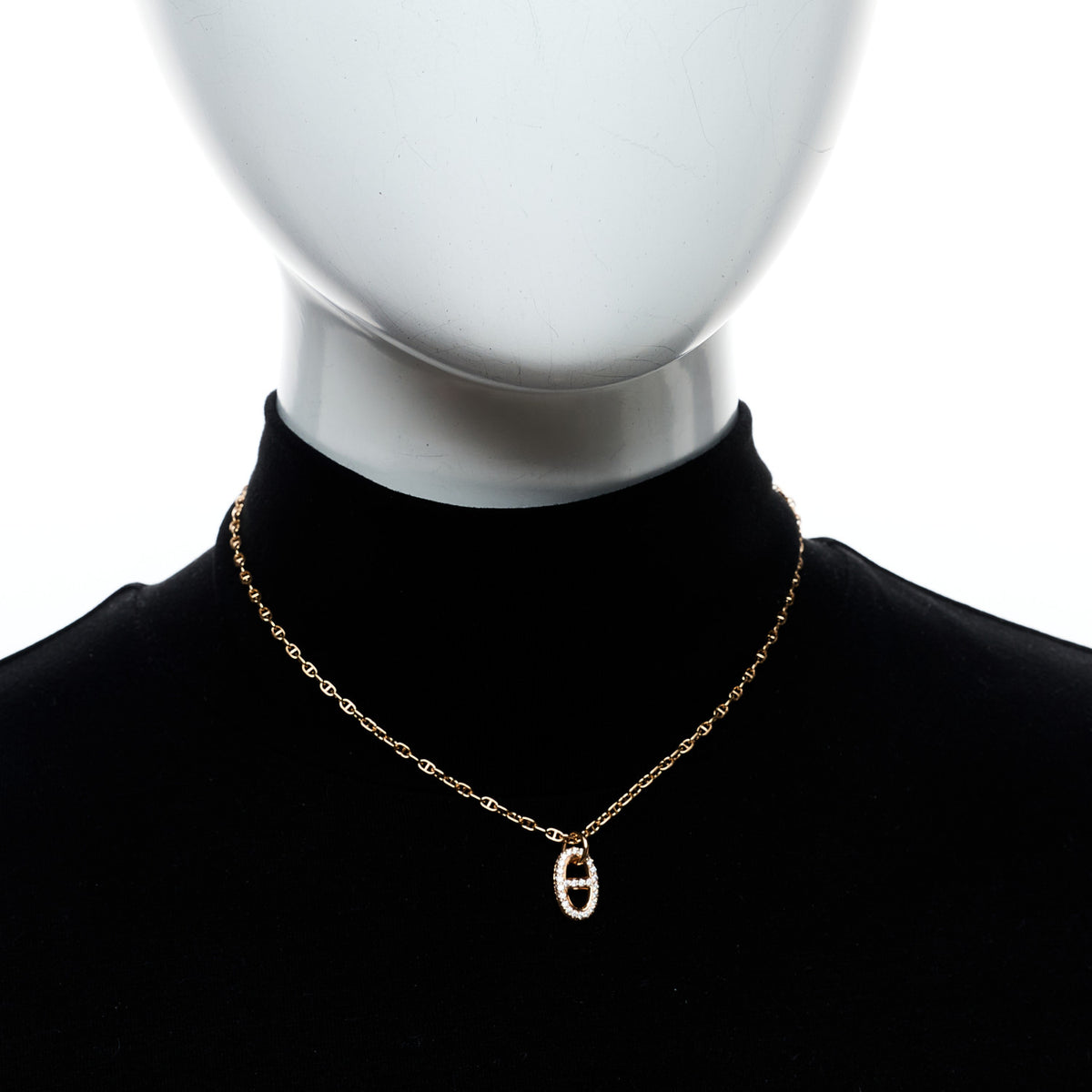18K Rose Gold Diamond PM New Farandole Pendant Necklace ST