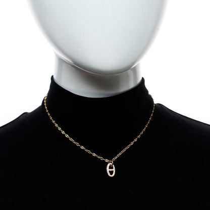 Hermes 18K Rose Gold Diamond PM New Farandole Pendant Necklace ST 2 of 5