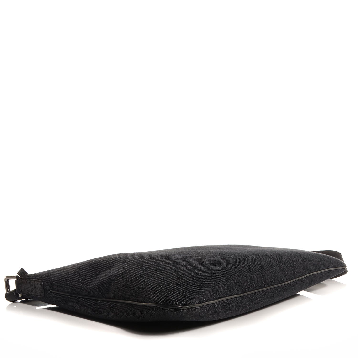 Gucci Denim Monogram Flat Messenger Bag Black 4 of 8