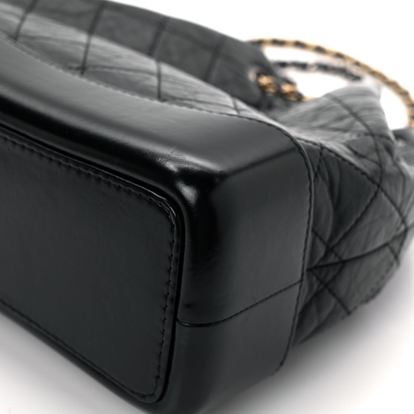 Aged Calfskin Quilted Small Gabrielle Backpack Black