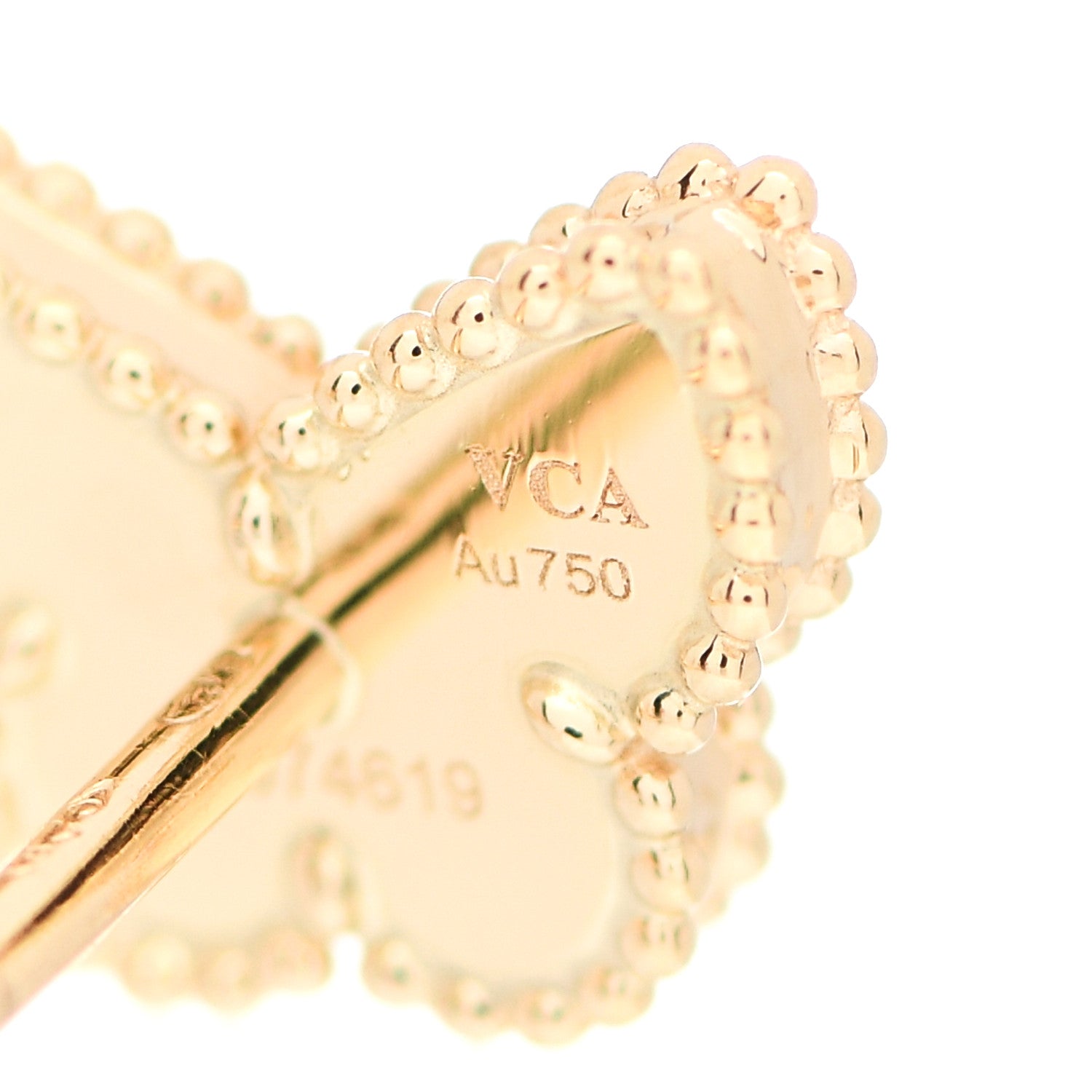 Van Cleef & Arpels 18K Yellow Gold Mother of Pearl Sweet Alhambra Butterfly Earrings 5 of 7