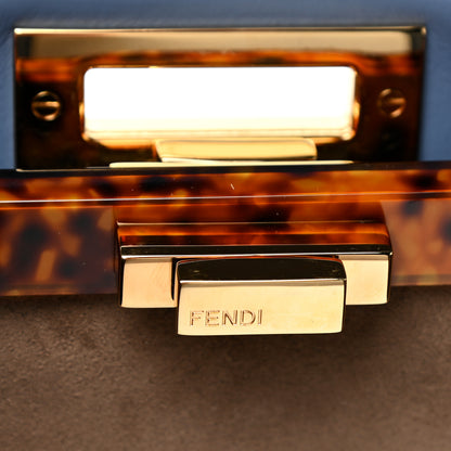 Fendi Vitello Seta Plexiglass Tortoise Large Peekaboo Iconic Satchel Ceruleo 8 of 11