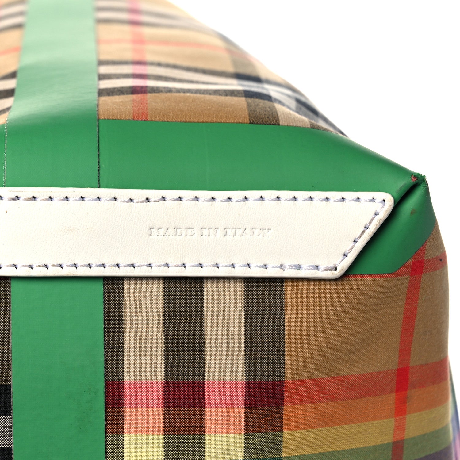Burberry Vintage Rainbow Check Large The Giant Reversible Tote Antique Yellow 10 of 17