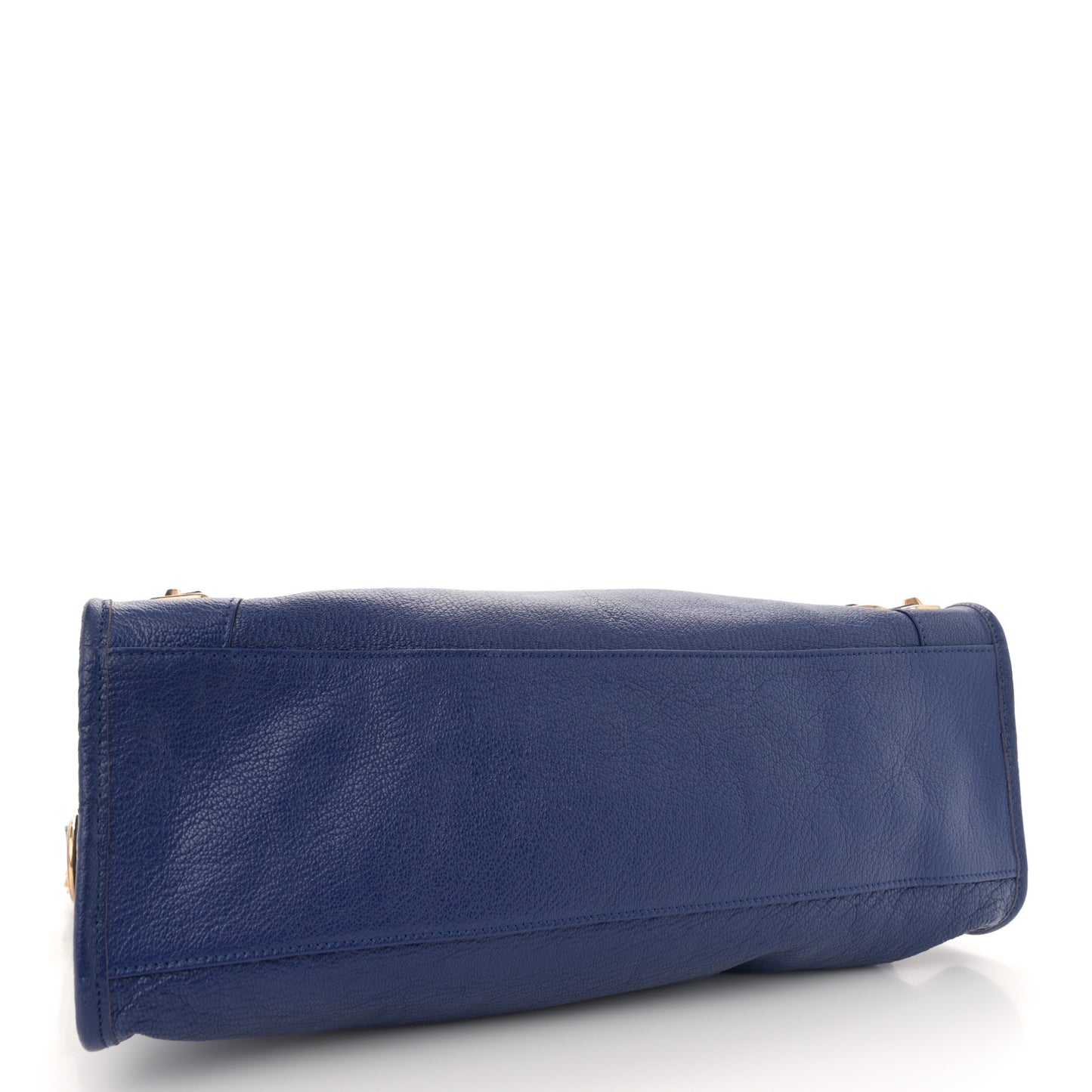 Chevre Gold Metallic Edge Hardware City Bleu Roi
