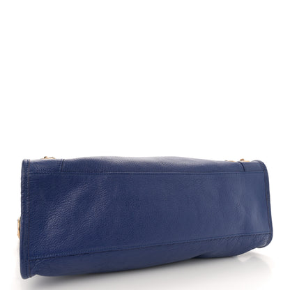 Balenciaga Chevre Gold Metallic Edge Hardware City Bleu Roi 5 of 14